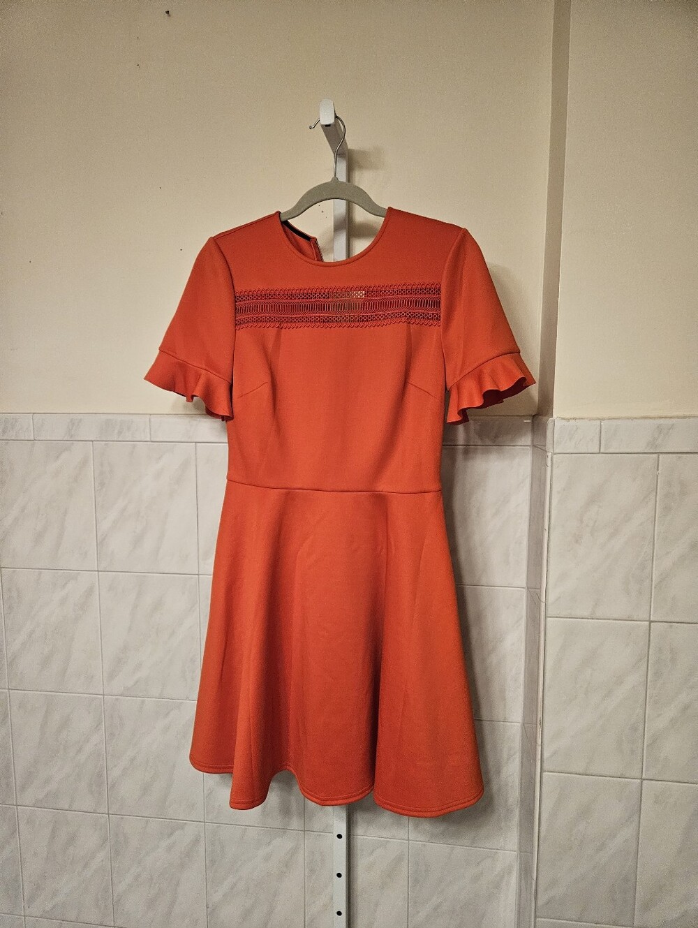 TED BAKER LONDON LACE INSERT SKATER DRESS